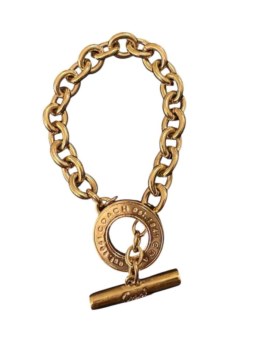 Vintage Gold Coach Toggle Chain Bracelet - Picture 4 of 4